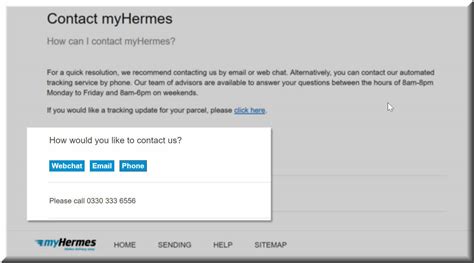 contact my hermes by email.